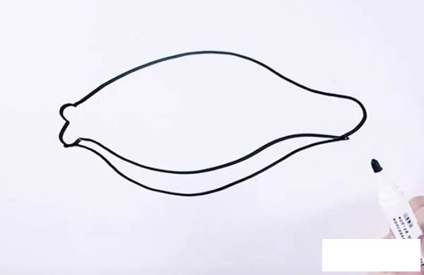 木瓜简笔画步骤图