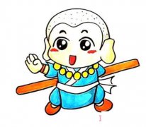 一步一步画小和尚简笔画教程涂色可爱