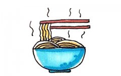 一碗面条的画法步骤图解教程