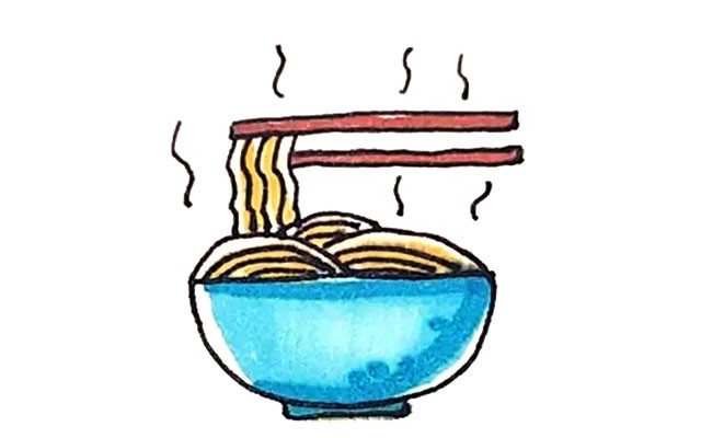 一碗面条简笔画