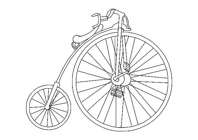 欧式自行车简笔画图片