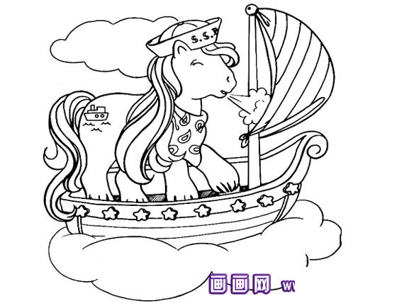 小马在玩耍简笔画6