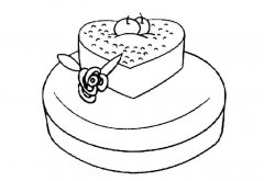 心形生日蛋糕简笔画图片