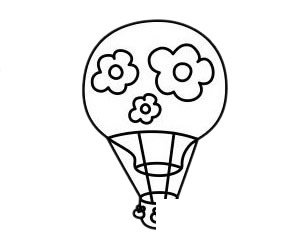 热气球简笔画图片