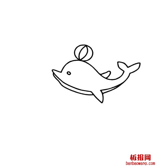 海豚玩球的画法