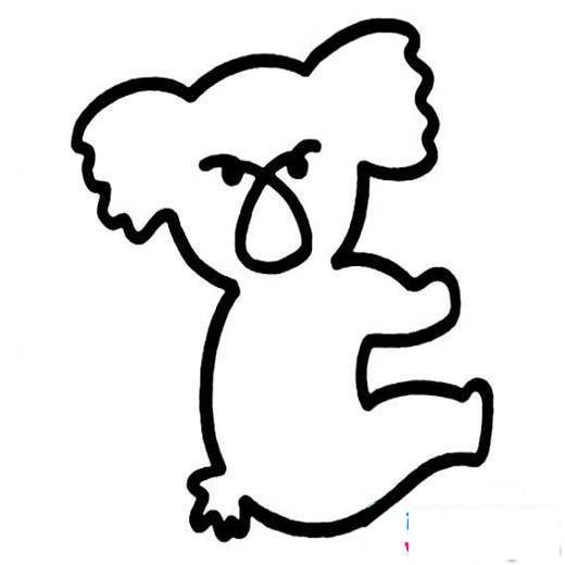 手绘考拉轮廓简笔画图片