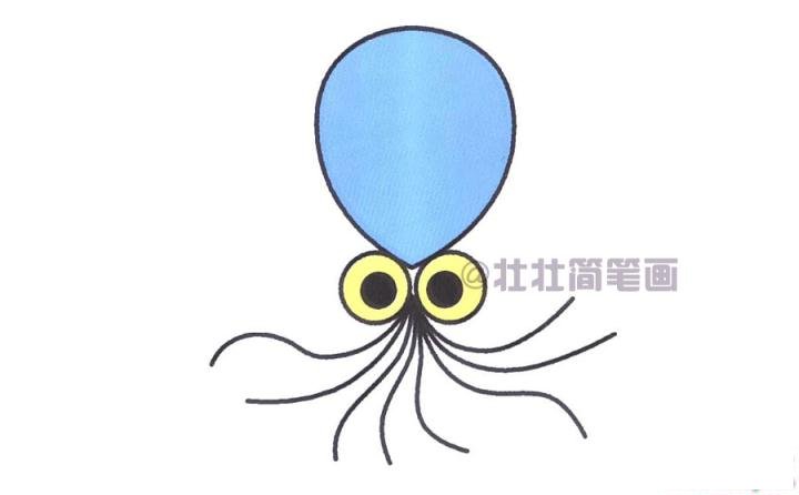 章鱼简笔画画法_怎么画章鱼的简笔画