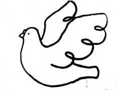 和平鸽向左飞简笔画