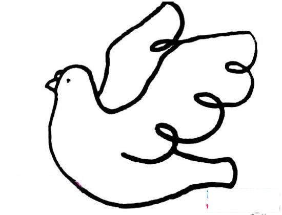 和平鸽向左飞简笔画