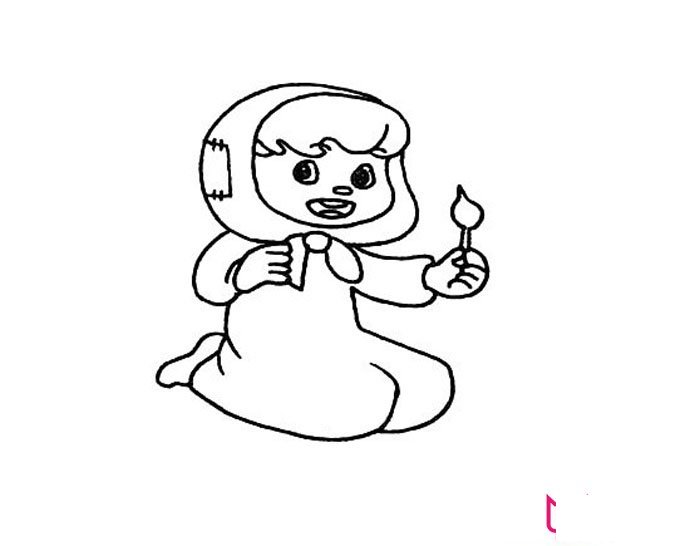 卖火柴的小女孩简笔画怎么画?