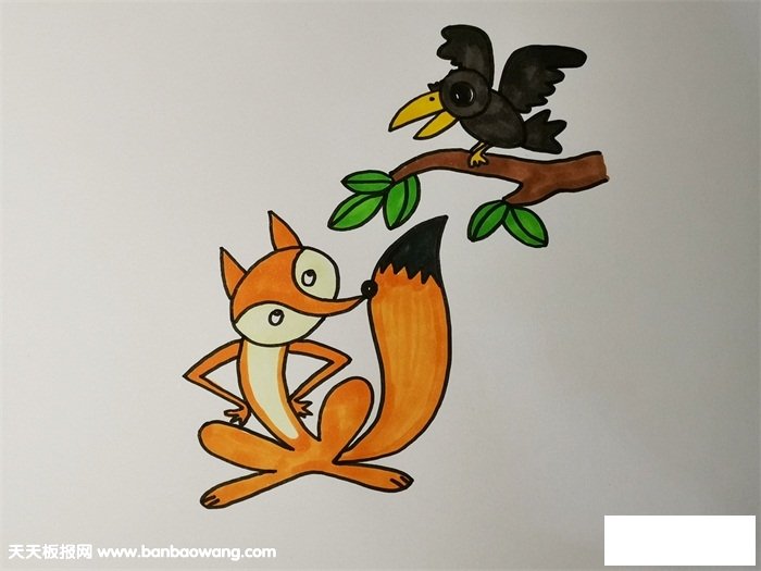 狐狸和乌鸦简笔画