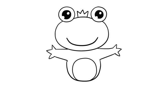 青蛙王子简笔画彩色图片