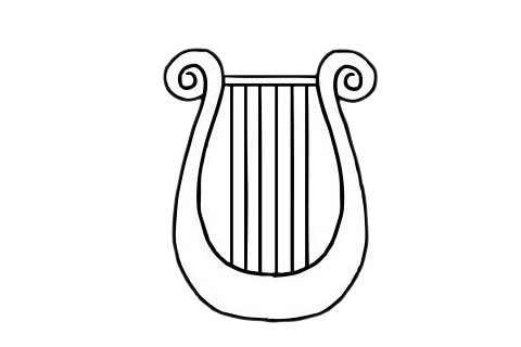 竖琴简笔画图片