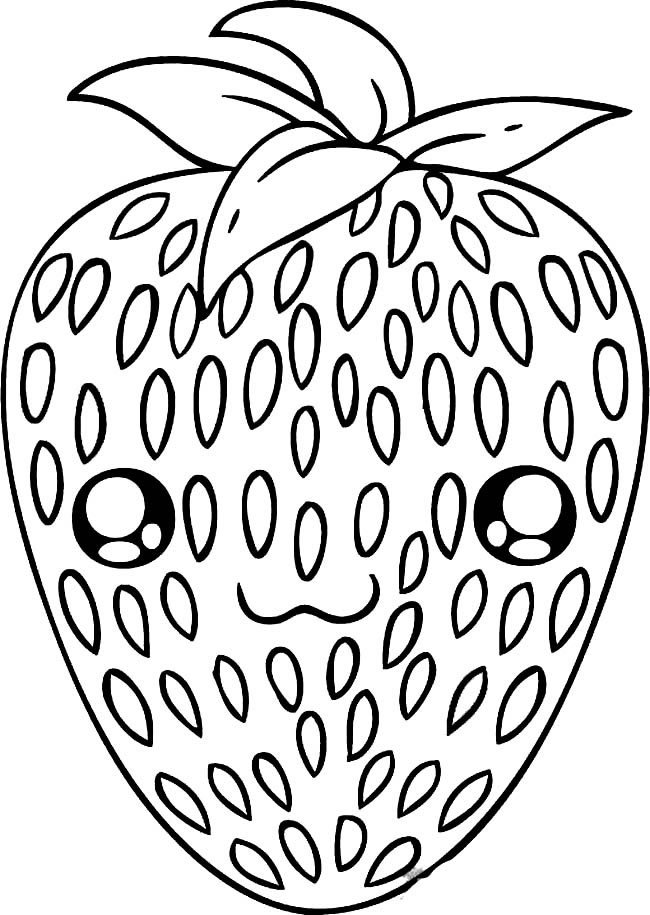 卡通草莓水果简笔画步骤图片大全