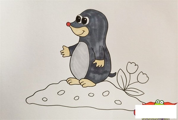 小鼹鼠简笔画教程