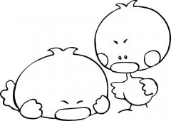 两只小鸭子动物简笔画步骤图片大全