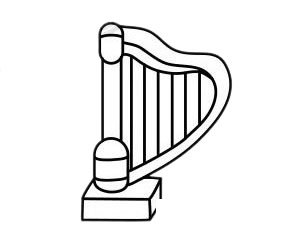 竖琴简笔画图片