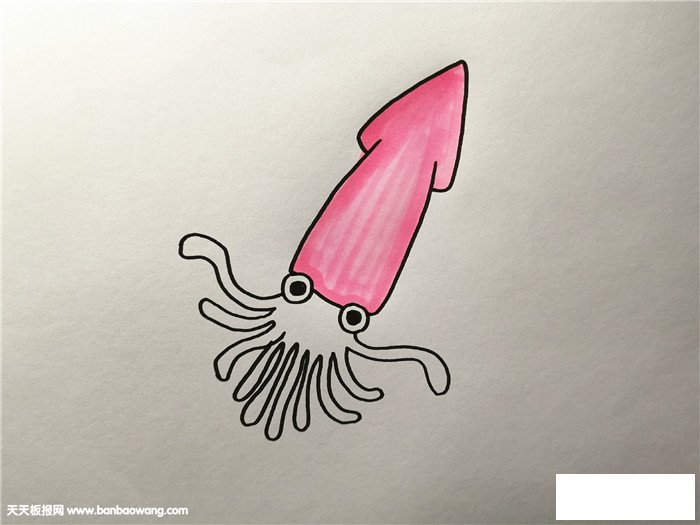 乌贼怎么画简单又好看