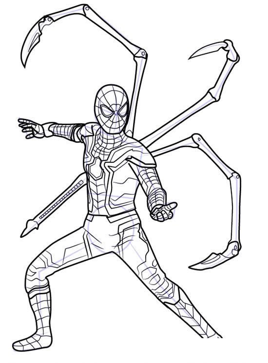 蜘蛛侠简笔画步骤画法图片