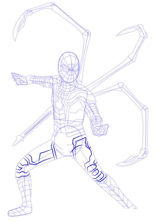 蜘蛛侠简笔画步骤画法图片