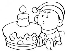 小朋友和蛋糕物品简笔画步骤图片大全