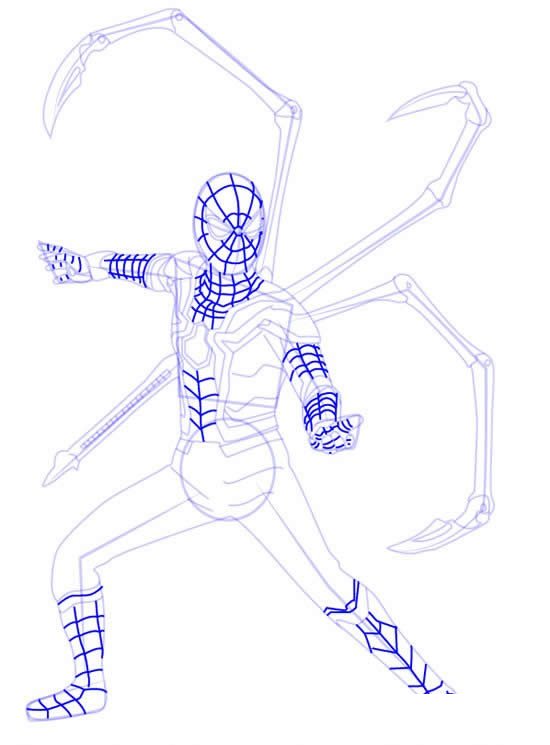 蜘蛛侠简笔画步骤画法图片