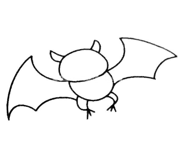 蝙蝠简笔画步骤图解