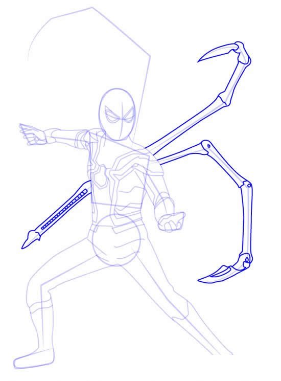 蜘蛛侠简笔画步骤画法图片