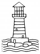 灯塔建筑简笔画步骤图片大全三