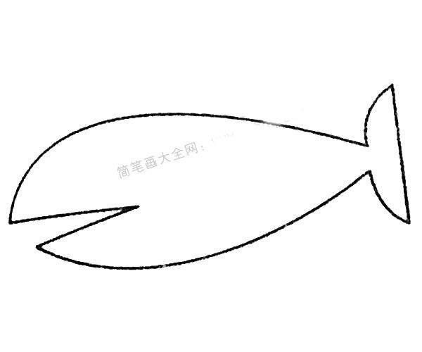 鲨鱼简笔画的画法步骤教程