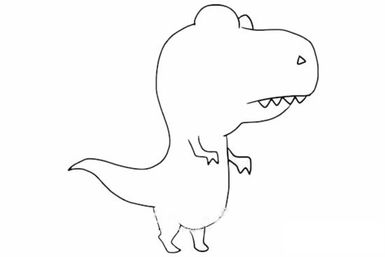 卡通可爱霸王龙简笔画画法图片
