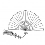 折扇物品简笔画步骤图片大全三