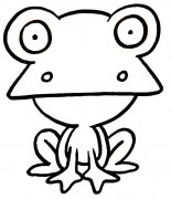 大眼青蛙动物简笔画步骤图片大全