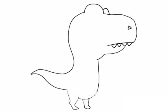 卡通可爱霸王龙简笔画画法图片