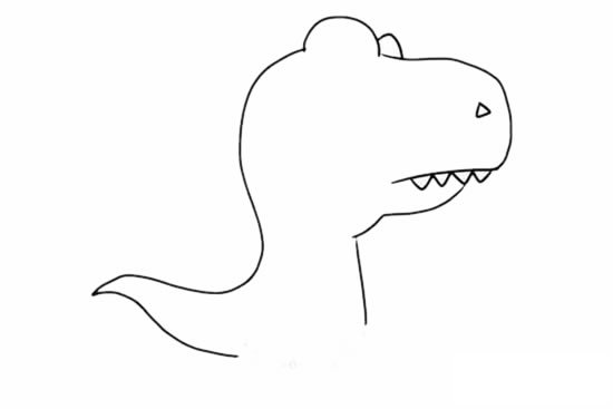 卡通可爱霸王龙简笔画画法图片