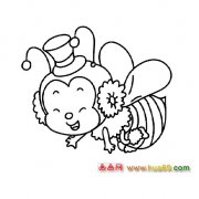 戴帽子的蜜蜂简笔画