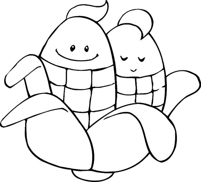 卡通玉米蔬菜简笔画步骤图片大全