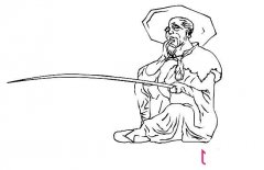 姜太公钓鱼简笔画