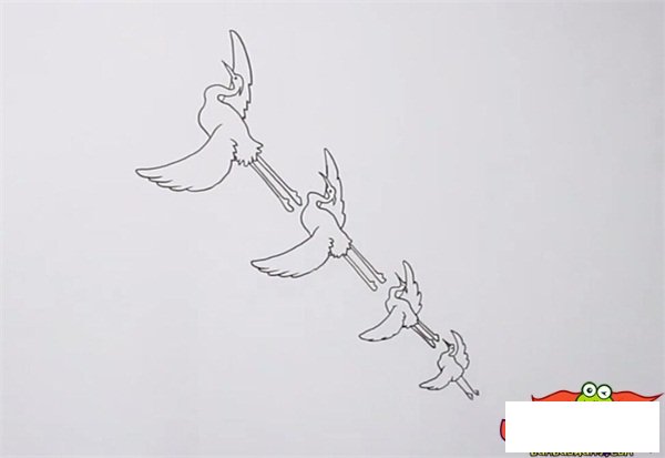 一行白鹭简笔画