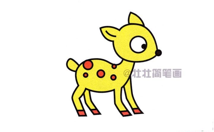 梅花鹿简笔画画法_怎么画梅花鹿的简笔画