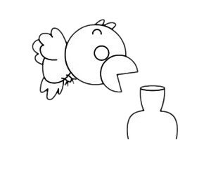 乌鸦喝水简笔画图片