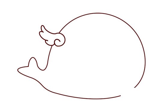 鲸鱼简笔画_可爱的卡通小鲸鱼简笔画步骤图解教程