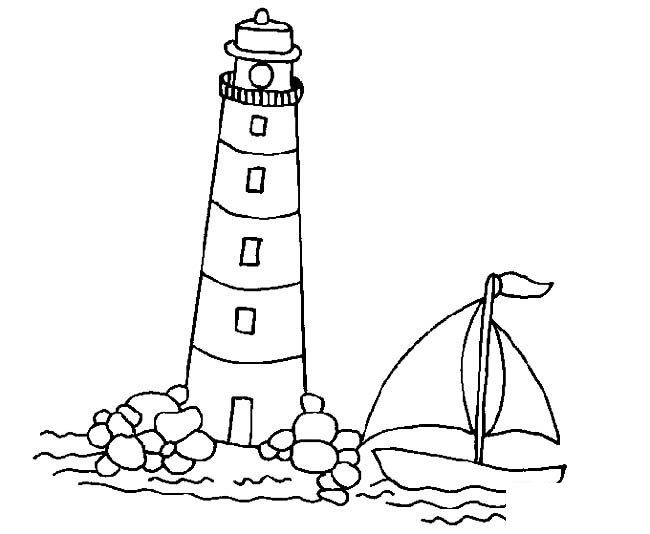 灯塔建筑简笔画步骤图片大全五