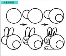 儿童简笔画图片：大兔子的画法