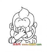 简笔画：玩耍的小猴子4