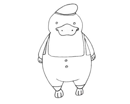 鸭嘴兽简笔画图片