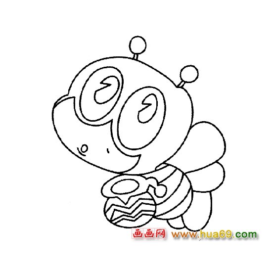 大眼睛的蜜蜂简笔画
