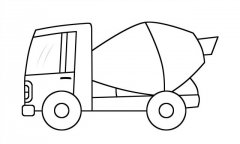 混凝土搅拌车儿童简笔画