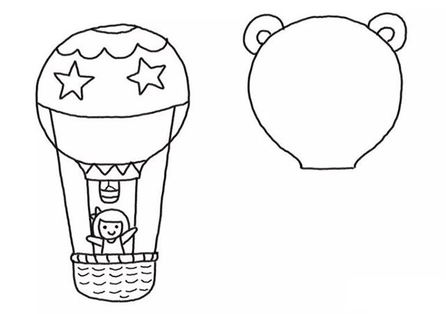 热气球儿童简笔画