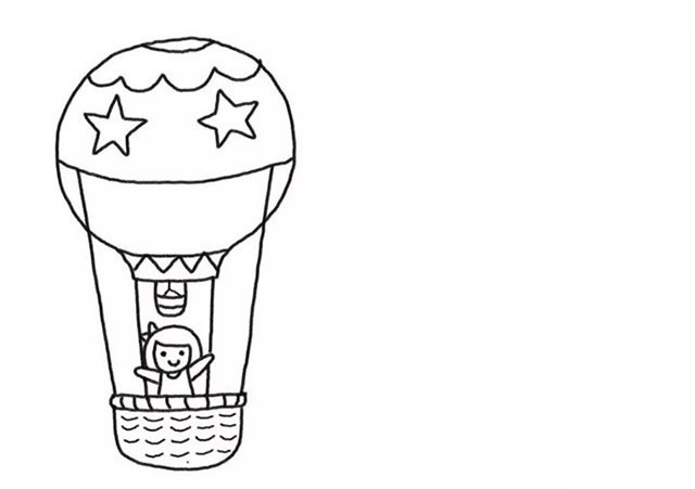 热气球儿童简笔画